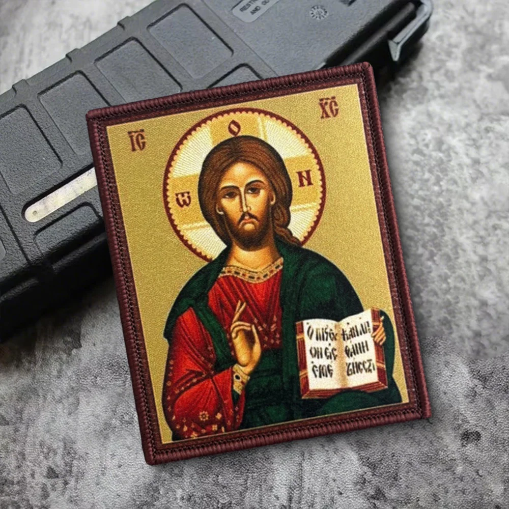 Parches tácticos de Jesucristo para ropa, cierre de gancho y bucle, insignia de moral militar, brazalete, mochila, pegatinas decorativas - imagen 4