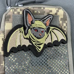 Parche táctico "Bat on The Headscarf", insignia de moral militar, gancho bordado y bucle, mochila, ropa, pegatina decorativa, brazalete