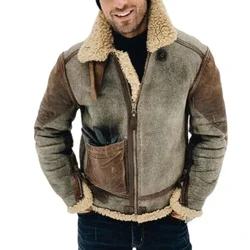 Chaqueta de invierno para motorista con cuello levantado y cremallera