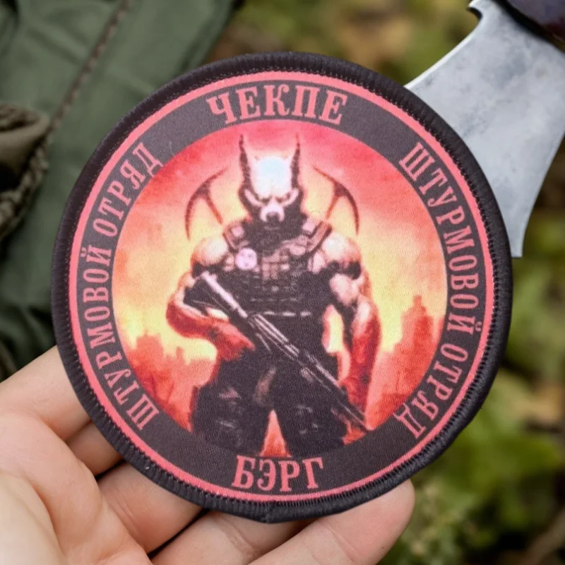 Parche con estampado de guerrero lobo, chaleco táctico, sombreros con gancho y bucle, insignia de moral, mochila, pegatinas decorativas, parches para brazalete para ropa - imagen 2