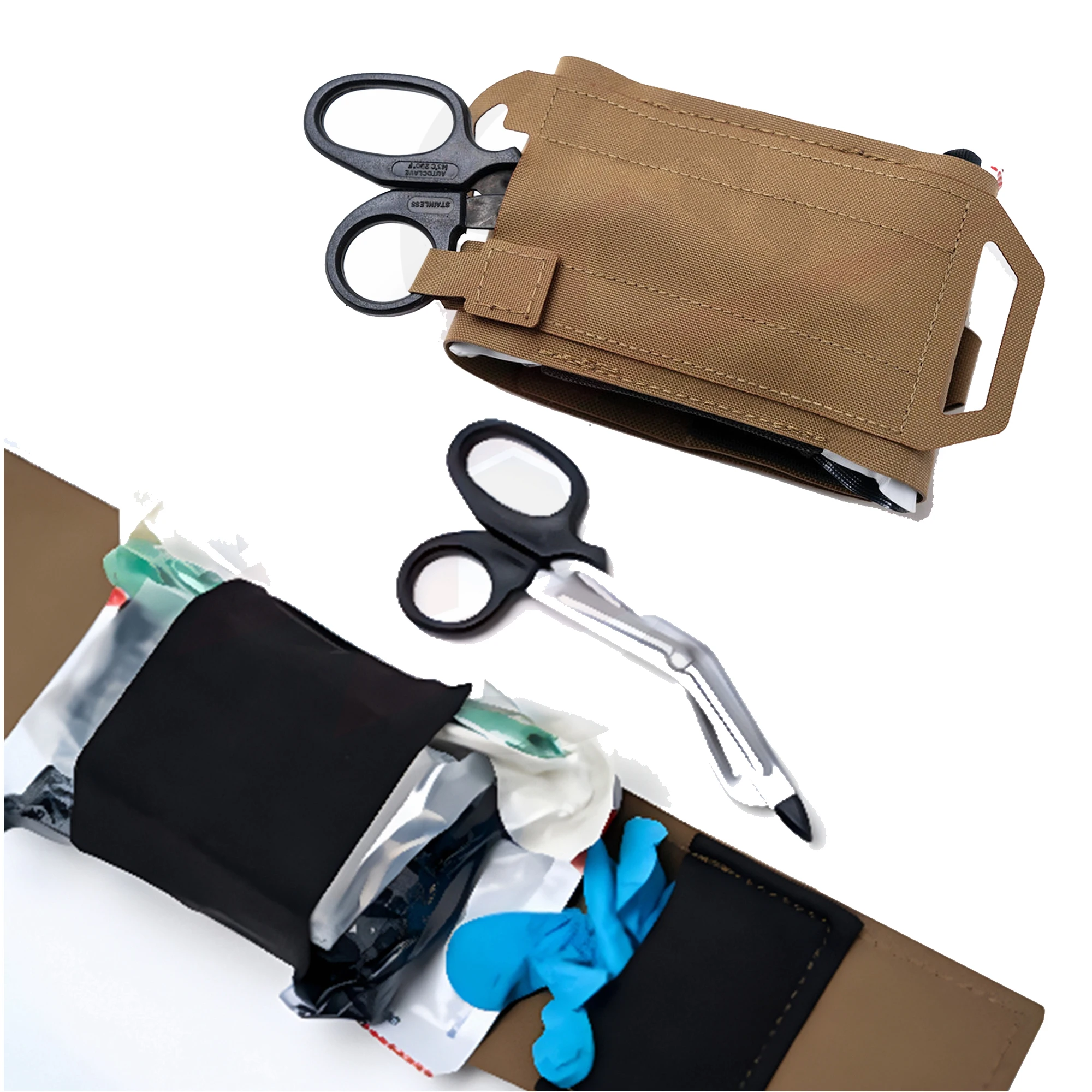 Sistema de dos piezas Molle médico IFAK bolsa botiquín de primeros auxilios paquete con soporte de torniquete rollo médico y bolsa de soporte de suministro portador - imagen 4