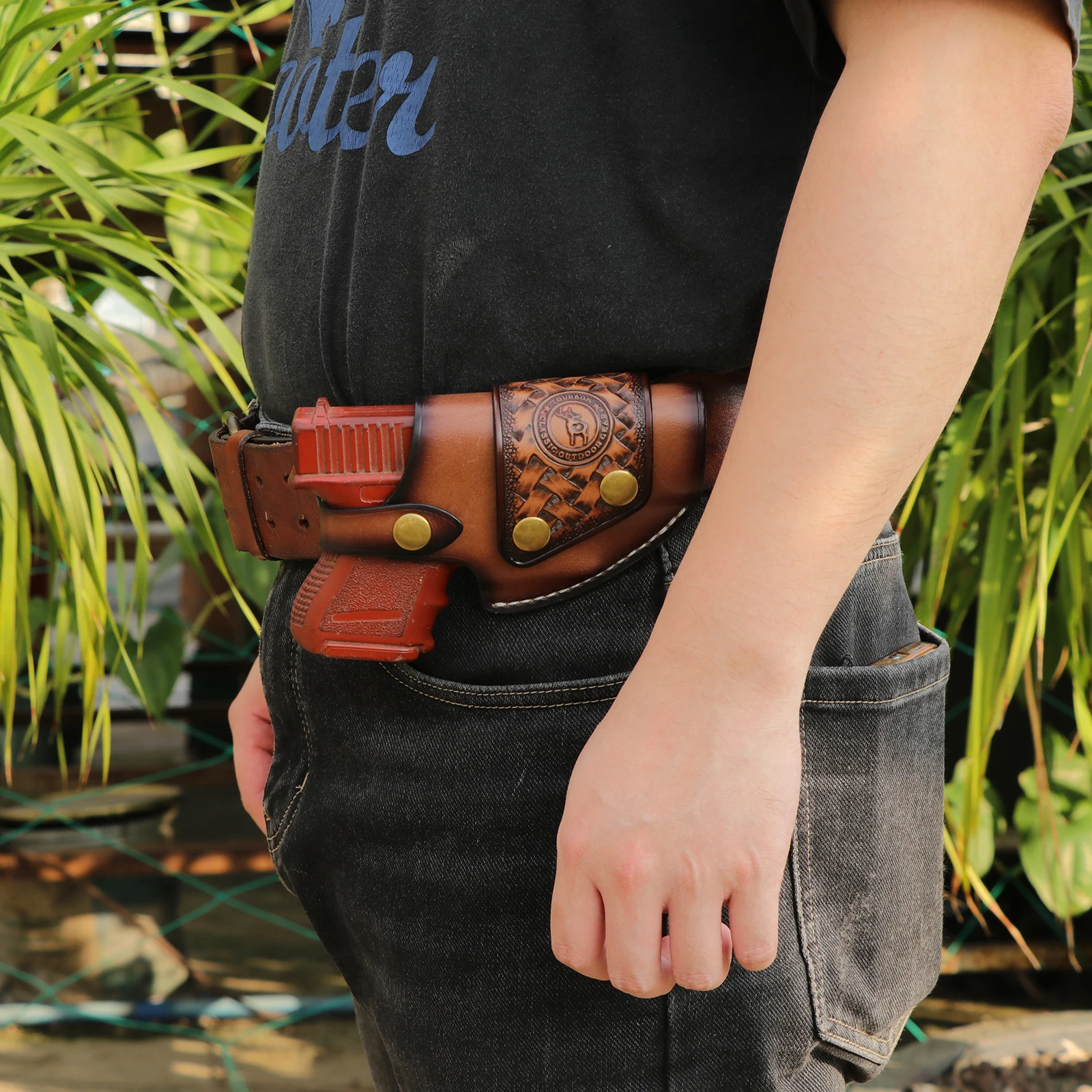 Tourbon funda cuero pistola OWB marrón – táctica