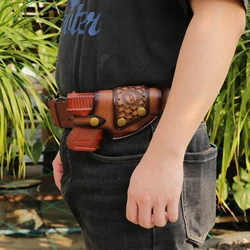 Tourbon-funda de cuero para tiro, soporte para cinturón de pistola, tiro cruzado, portador OWB, compatible con cañón de pistola de 4,5 ", caza marrón