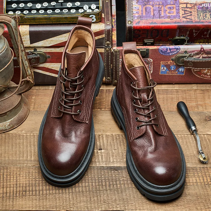 O.Z.TESHI Botas de senderismo para hombre - cuero vacuno, al aire libre - imagen 4