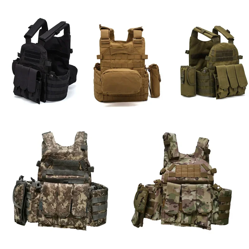 Chaleco táctico de camuflaje Multicam para hombre, FG atacs Molle, armadura corporal, portador de placa, Airsoft 6094, bolsa, equipo del ejército de combate - imagen 3