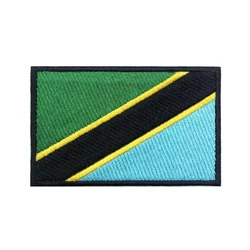 Parche bordado de bandera Tanzania - insignia con gancho y bucle