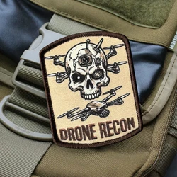 Parche táctico calavera dron con gancho y bucle para mochila chaqueta