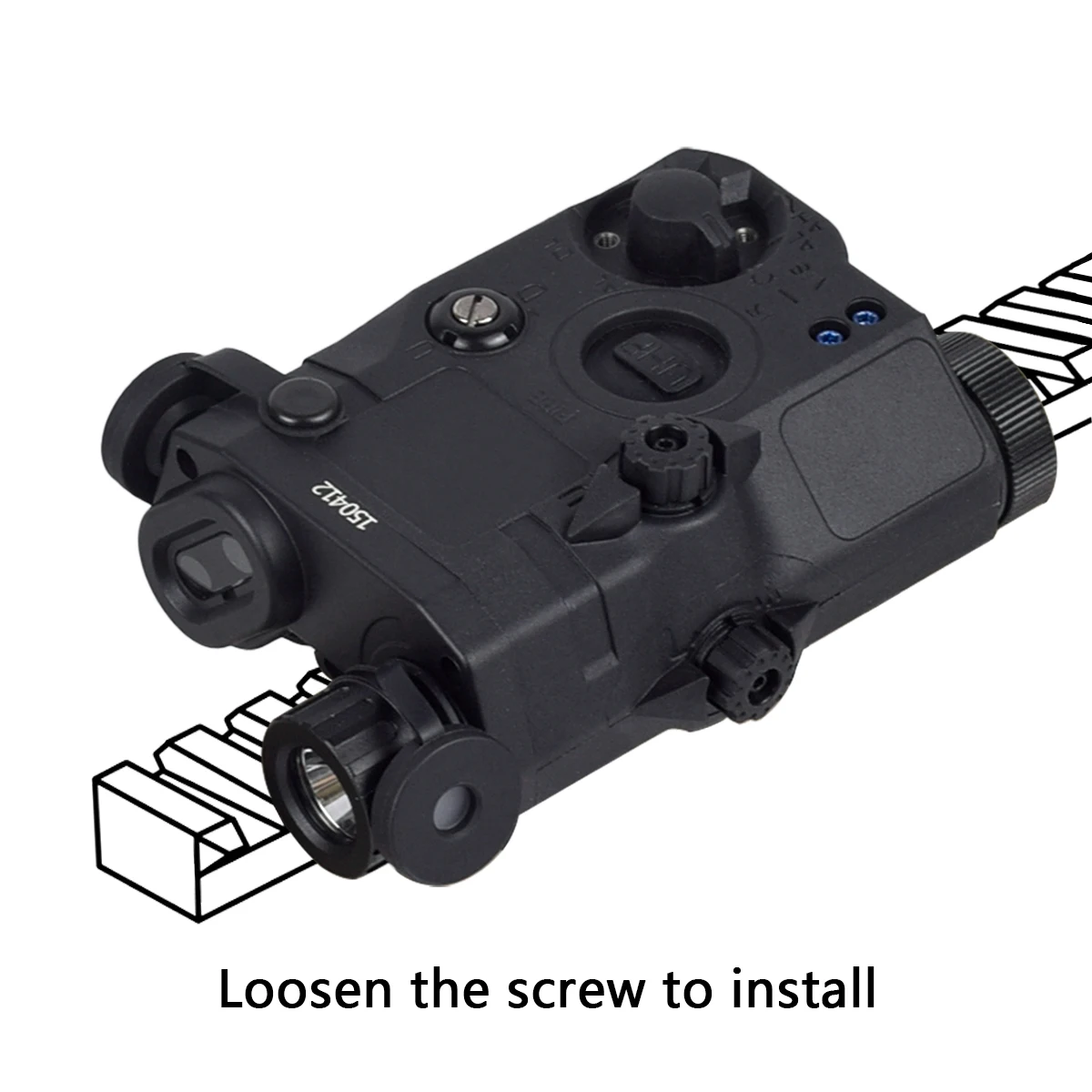 Táctico Airsoft PEQ-15 PEQ15 punto rojo verde azul luz de relleno IR indicador láser armas luz de explorador LED linterna estroboscópica PEQ - imagen 2