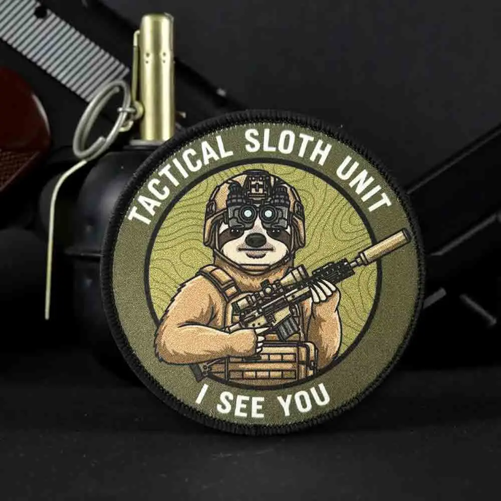Parche velcro perezoso meme introvertido airsoft, alta resolución