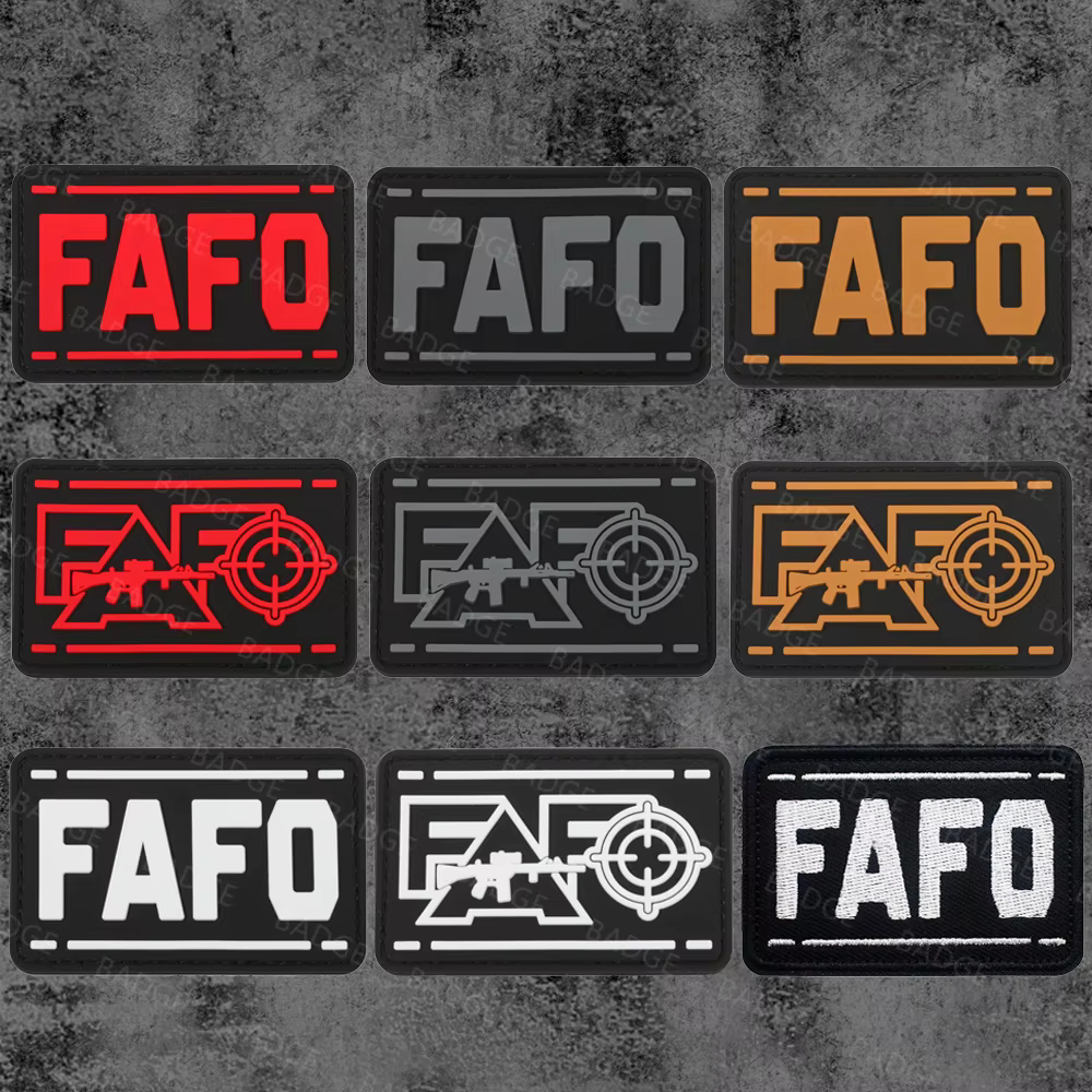 FAFO Parche táctico luminoso de PVC con gancho para chaleco