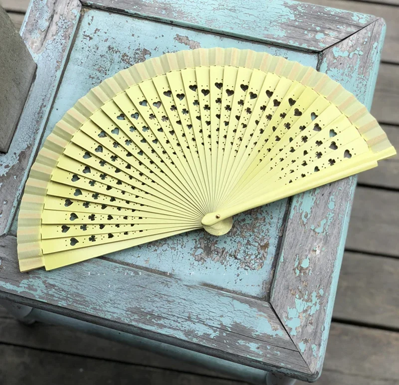 Abanico madera verano – Plegable corazón mujer - imagen 5