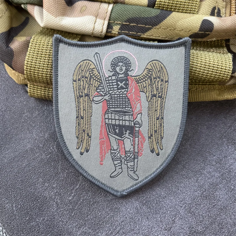 Parche estampado "San Michael Arcángel" para ropa, insignia de moral táctica, parche militar con gancho, brazalete para mochila - imagen 2