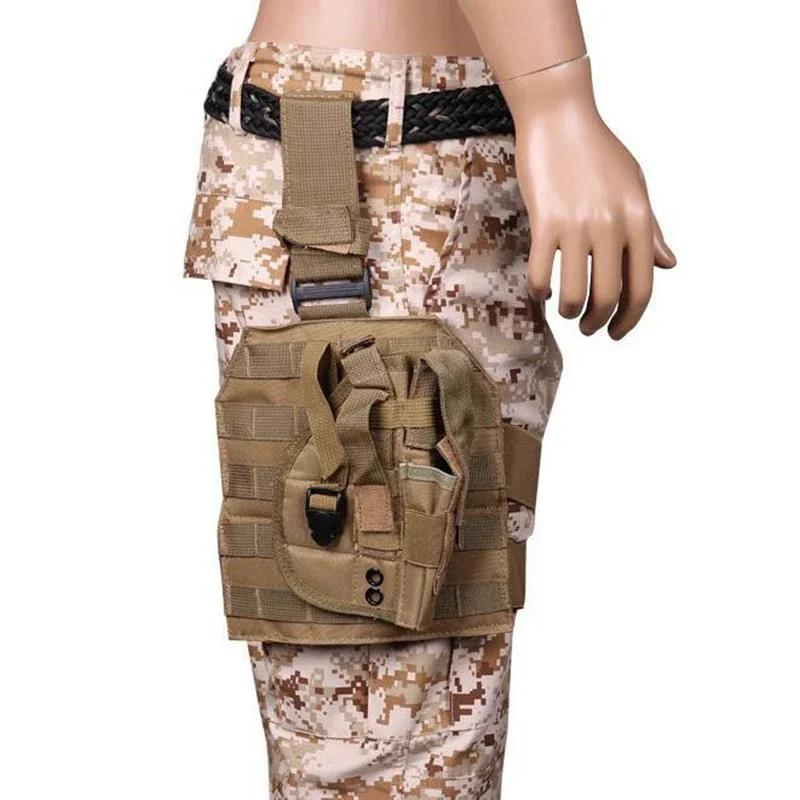 Funda para pistola Molle, funda táctica ajustable para Puttee Universal, muslo, pierna, funda para pistola con almacenamiento de revistas - imagen 4
