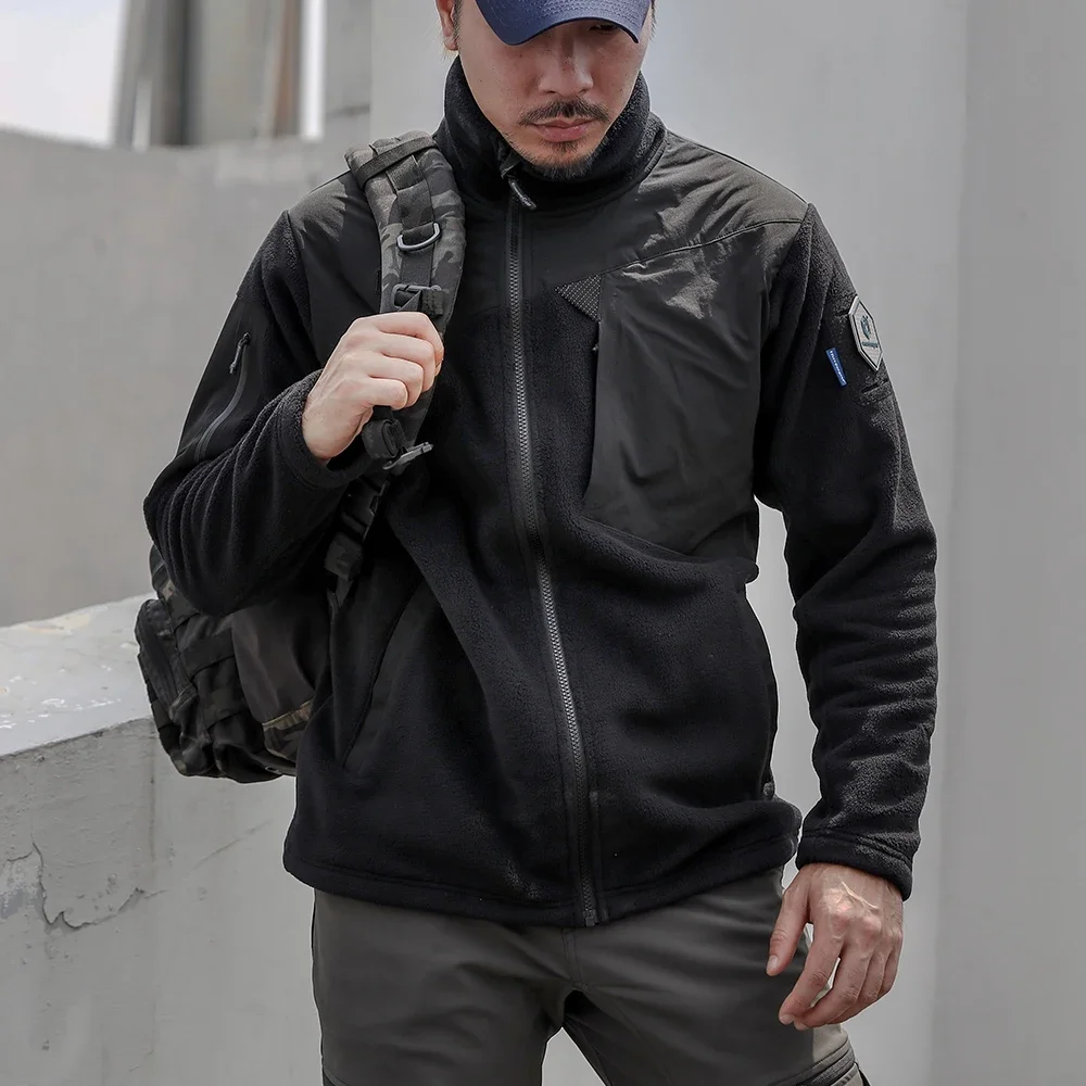 Emersongear-Chaqueta polar con etiqueta azul "Pigmy Owl", abrigo cálido para el viento, cómodo y duradero, para acampar, senderismo, deportes de caza al aire libre - imagen 3