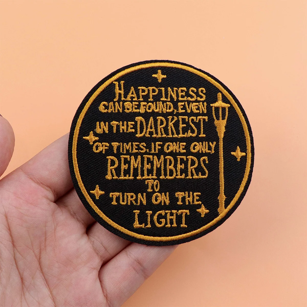 Parche bordado HAPPINESS, citas divertidas, parches termoadhesivos para ropa, insignias para coser DIY