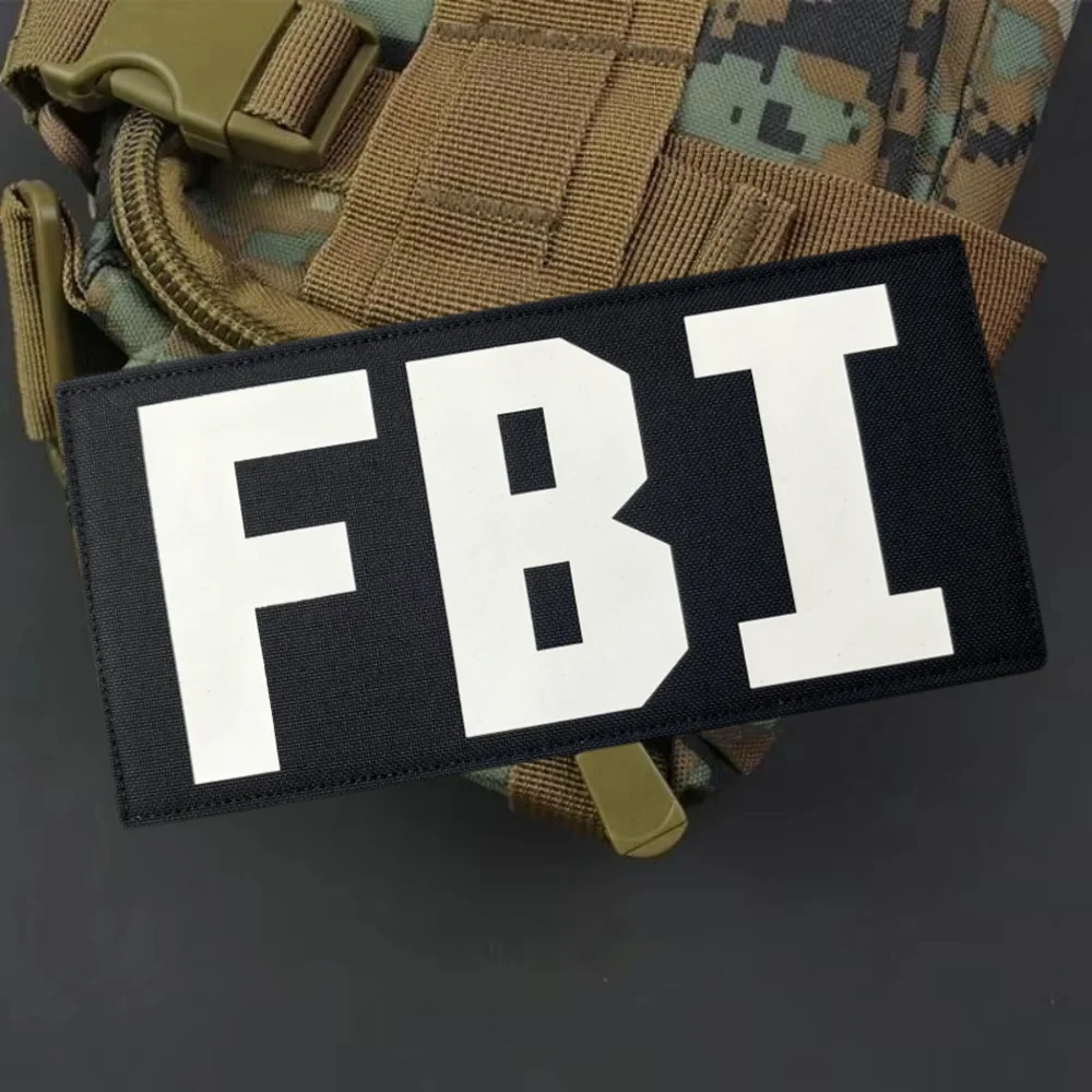 Parche táctico de la República Federal del FBI, emblema de gancho y bucle impreso, insignia de moral militar, brazalete, pegatinas para mochila - imagen 4