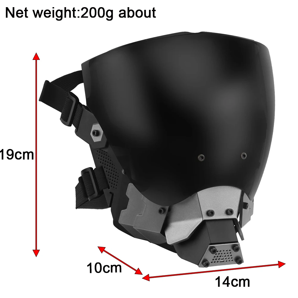 Tactifans Cyberpunk Commander máscara Cosplay engranaje de doble cara lentes antivaho máscaras de silicona Juegos Accesorios de caza al aire libre - imagen 2