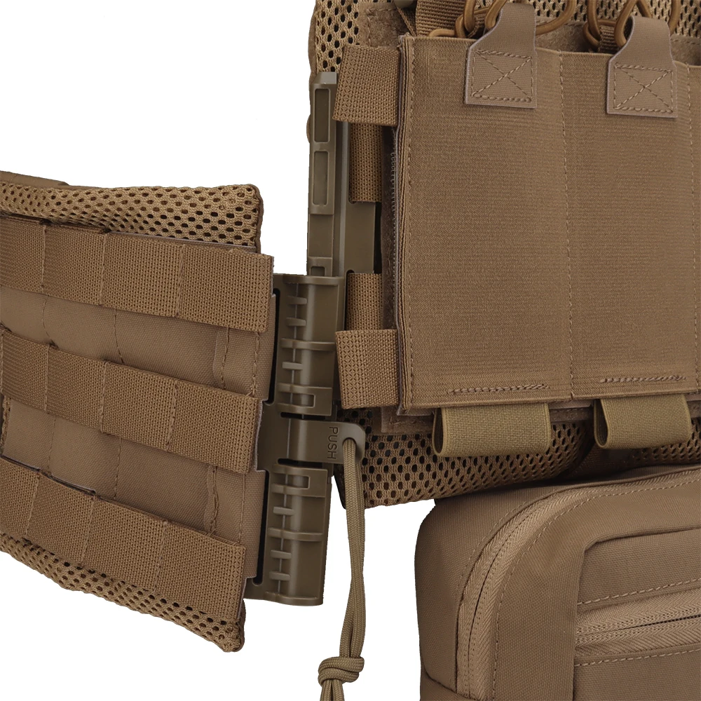 Portador de placa vertical táctico LV119, bolsa de placa de malla, faja de liberación rápida, bolsa Triple para revistas, configuración de bolsa de caída GP - imagen 2