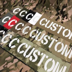 Parche grande trasero luminoso de 25cm, cintas de nombre personalizadas, láser, letras blancas, tácticas de moral, Airsoft militar