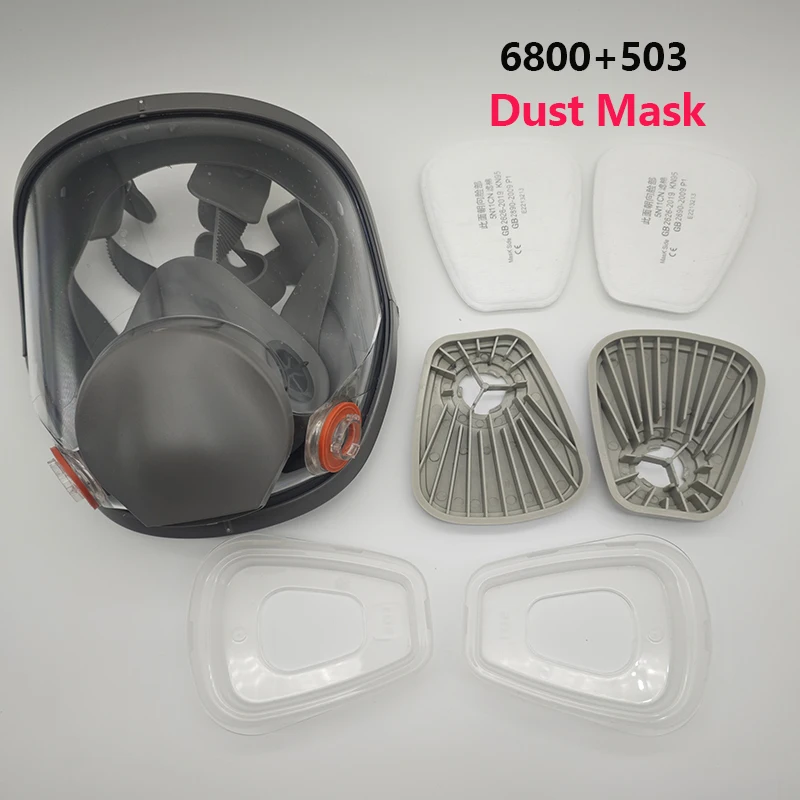 Mascarilla antipolvo 6800, respirador facial completo con filtros de partículas 5N11, juego 503 para trabajo Industrial, pintura en aerosol, molienda de decoración