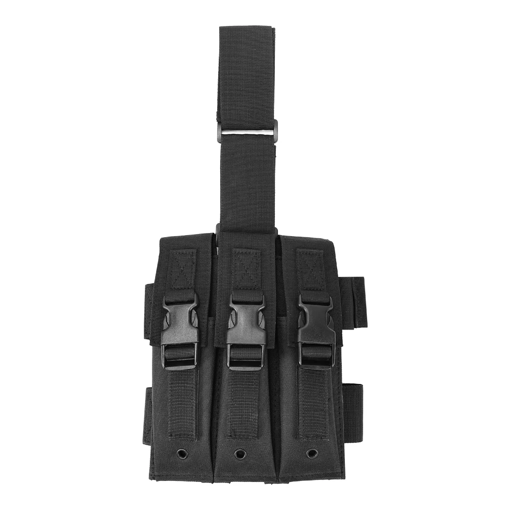 Bolsa táctica de caza Airsoft de liberación rápida para revista MP5, bolsa Triple Mag con pierna caída, bolsa MOLLE Mag, bolsa con Clip para cartucho - imagen 4