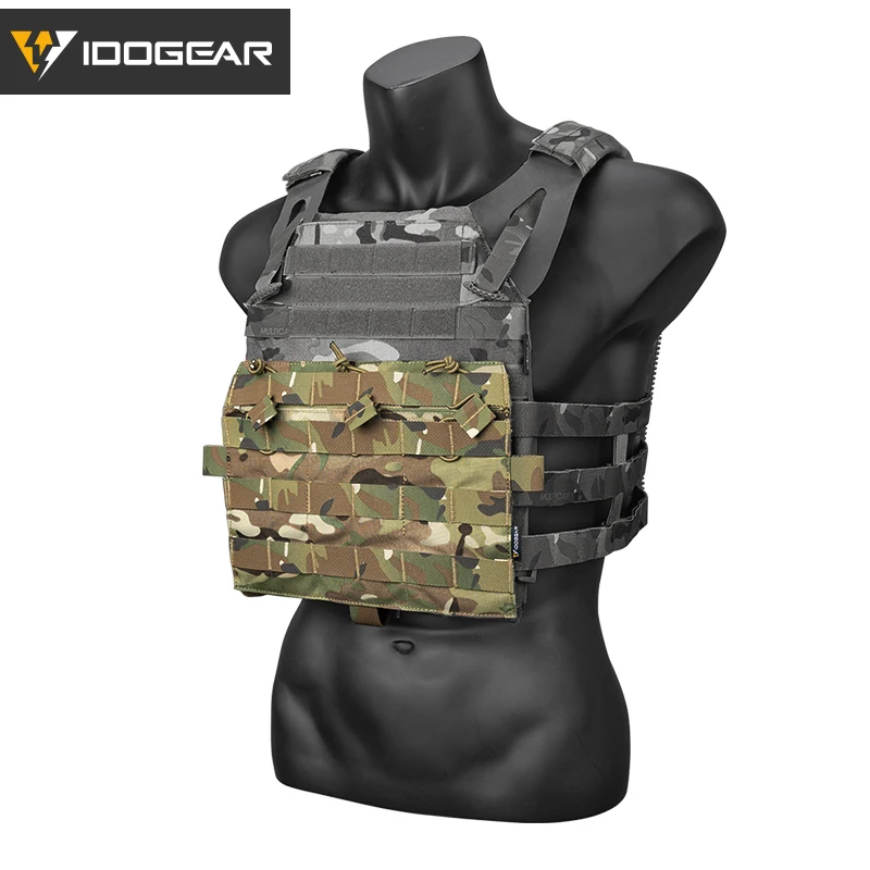 IDOGEAR-Triple bolsa de Panel táctico MOLLE para AVS JPC2.0, chaleco desmontable, Panel frontal, militar, Airsoft, Caza - imagen 5