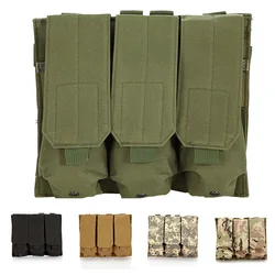 Porta cargadores triple MOLLE táctico compatible 5.56 y 7.62