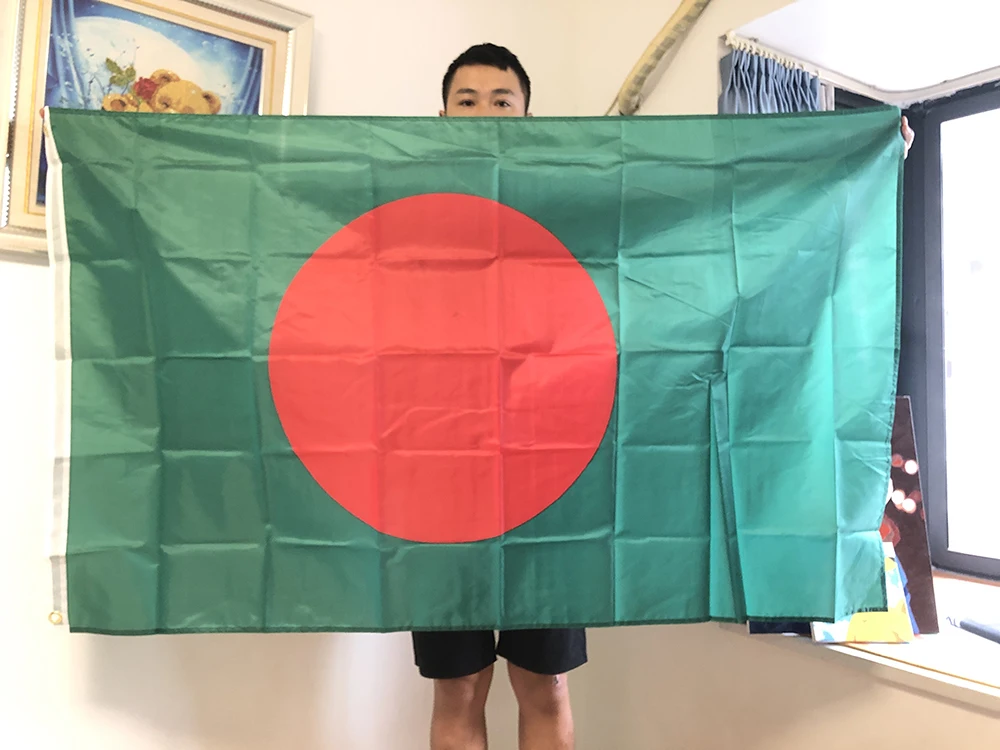 SKY FLAG-Bandera de la República Popular de Bangladesh para decoración del hogar, colgante de poliéster, 90x150CM