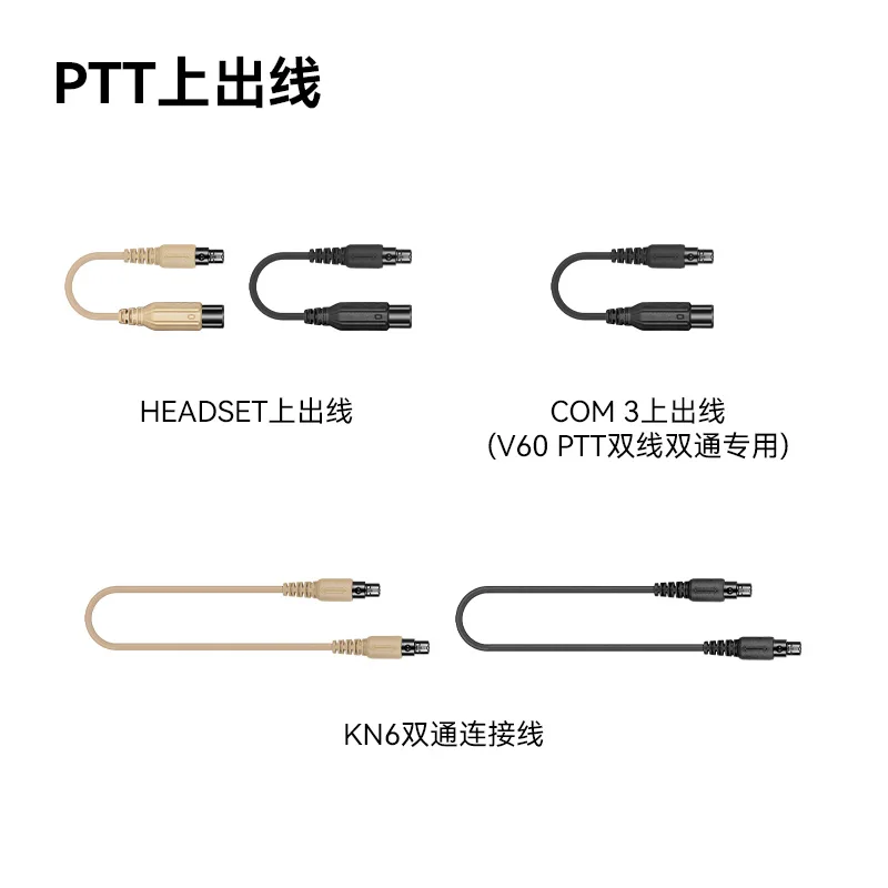 Fcs-Tactical Mpu5 Accesorios de cable dual Ptt Auriculares walkie-talkie Salida de 6 pines/k - imagen 4