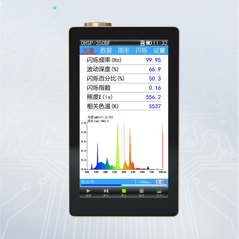 Probador de parpadeo, iluminación de temperatura de color, lámparas de aula, pantalla estroboscópica de luz azul, probador de dedo OHSP350BF - imagen 3