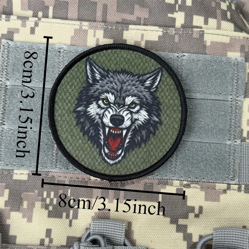 Parche táctico Chevron Wolf Morale, brazalete del ejército militar, parches bordados de gancho y bucle para ropa, pegatina para mochila - imagen 2