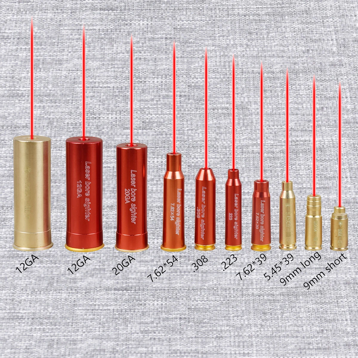 Con batería táctica 12GA 20GA.223 7,62x54 7,62x39 9mm cartucho láser rojo Boresighter para pistola Rifle colimador - imagen 3