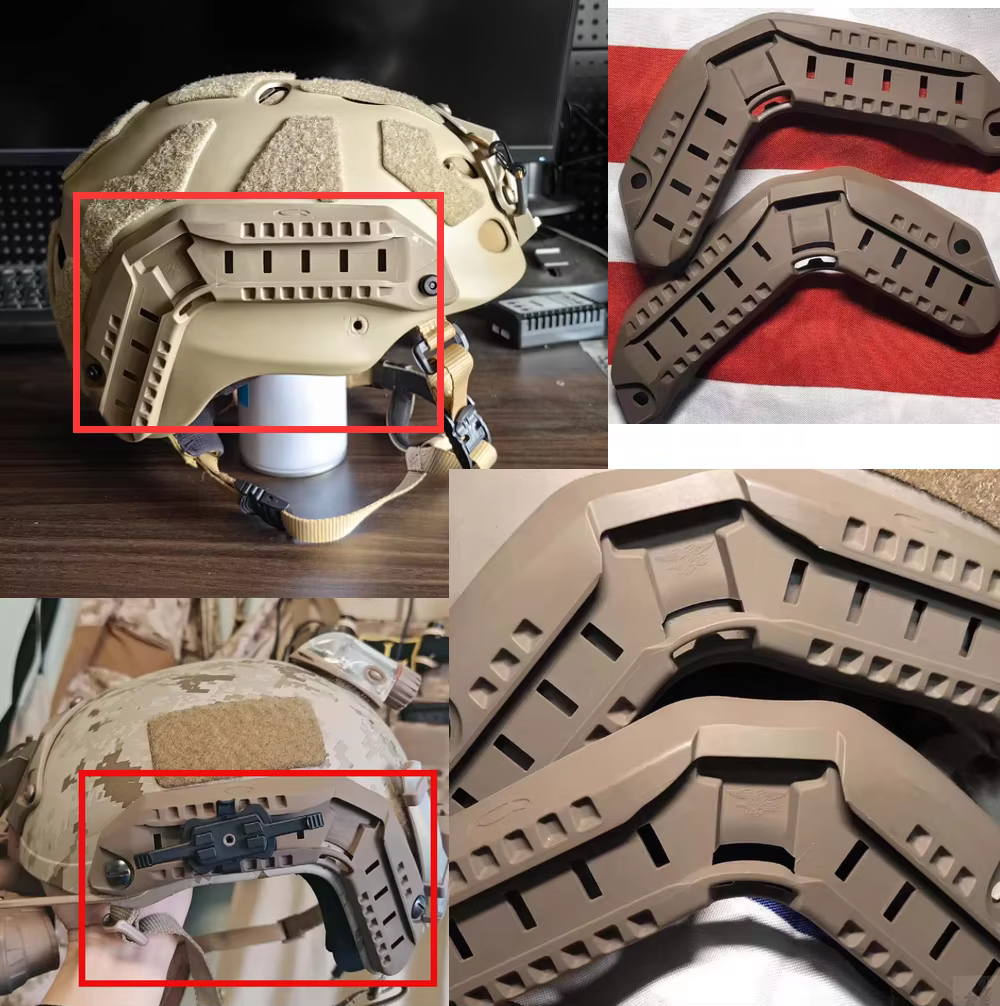 Riel guía táctico Devgru AOR1 Navy Seal con logo para casco marítimo
