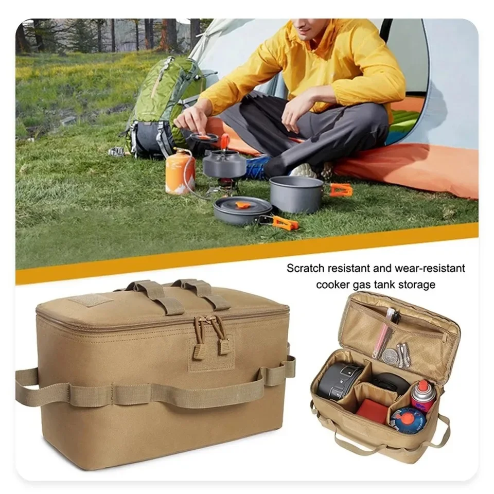 Bolsa de almacenamiento de tanque de Gas para acampar al aire libre, bolsa de herramientas para uñas de tierra de gran capacidad, bote de Gas, utensilios de cocina para Picnic, bolsa de Kit - imagen 4