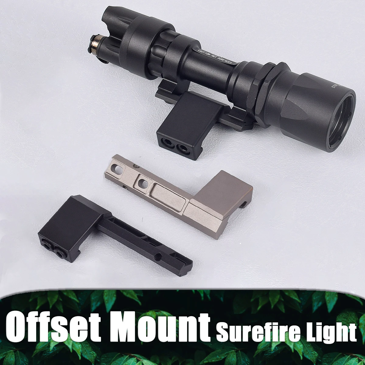 Linterna táctica Surefire M300 M600 M951 M620V, montaje compensado, Rifle Airsoft M300B M600C, luz de 20mm, accesorios de soporte de riel - imagen 3