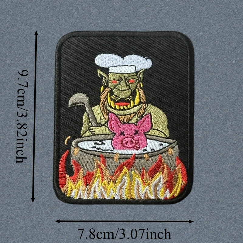 Parche "Orc" para chaleco táctico, gancho y bucle, insignia de moral bordada militar, pegatinas decorativas para mochila, parches para brazalete para ropa - imagen 3