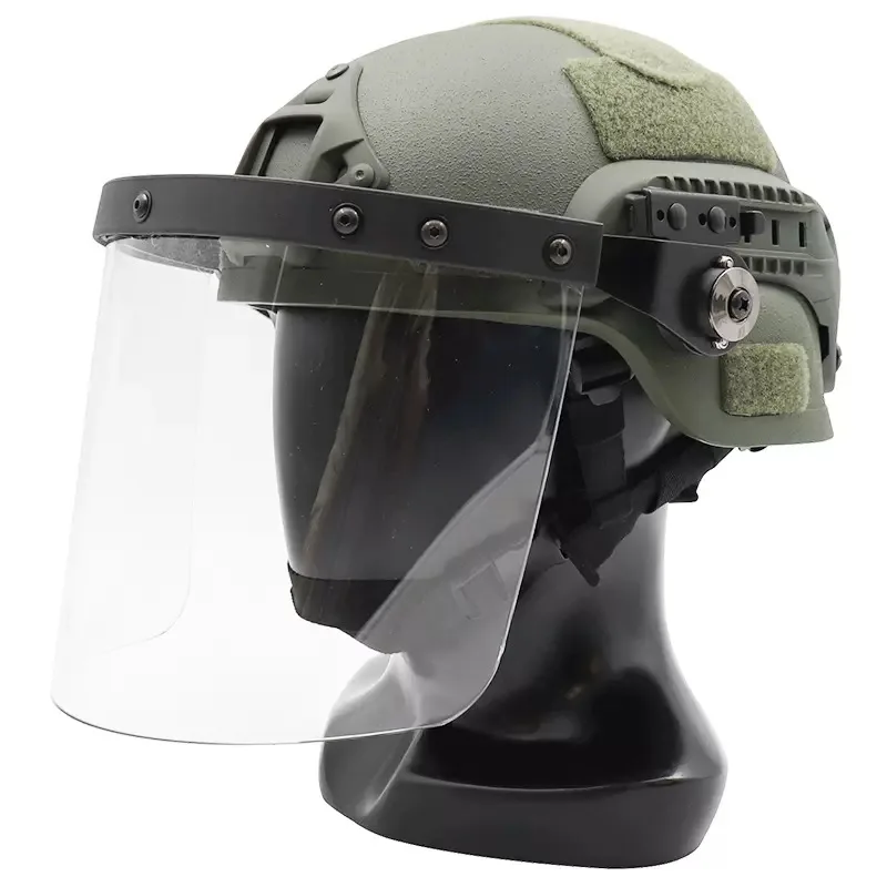 Máscara de protección facial táctica abatible hacia arriba, lente antidisturbios, máscara protectora para caza, Paintball, casco MICH rápido - imagen 3