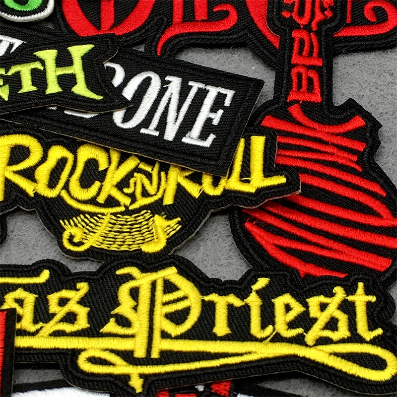Parches bordados de banda musical para ropa, pegatinas para planchar DIY, apliques para ropa, chaqueta, Jeans, rayas, 25 unids/lote - imagen 5