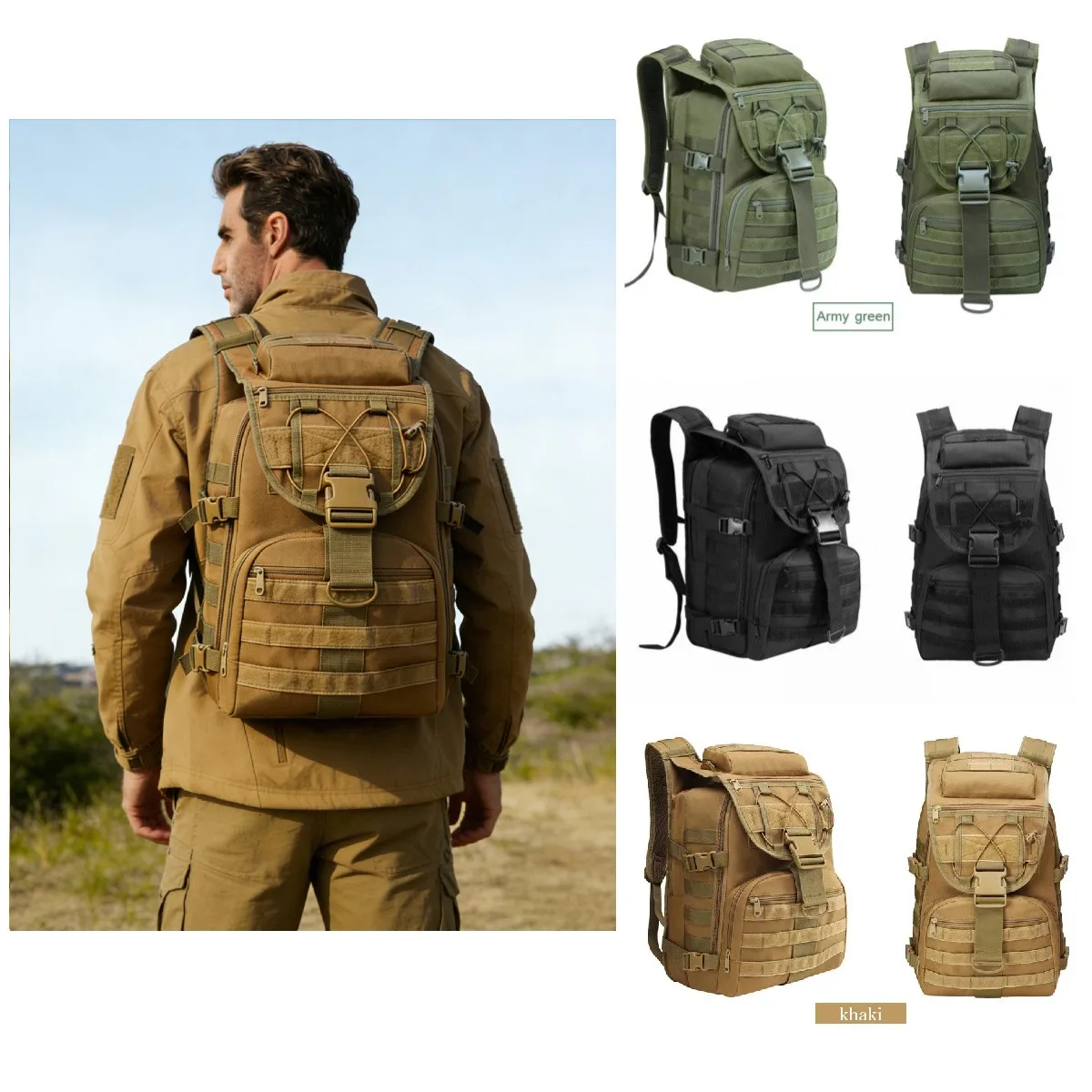 Mochila táctica gran capacidad para senderismo y supervivencia - imagen 4