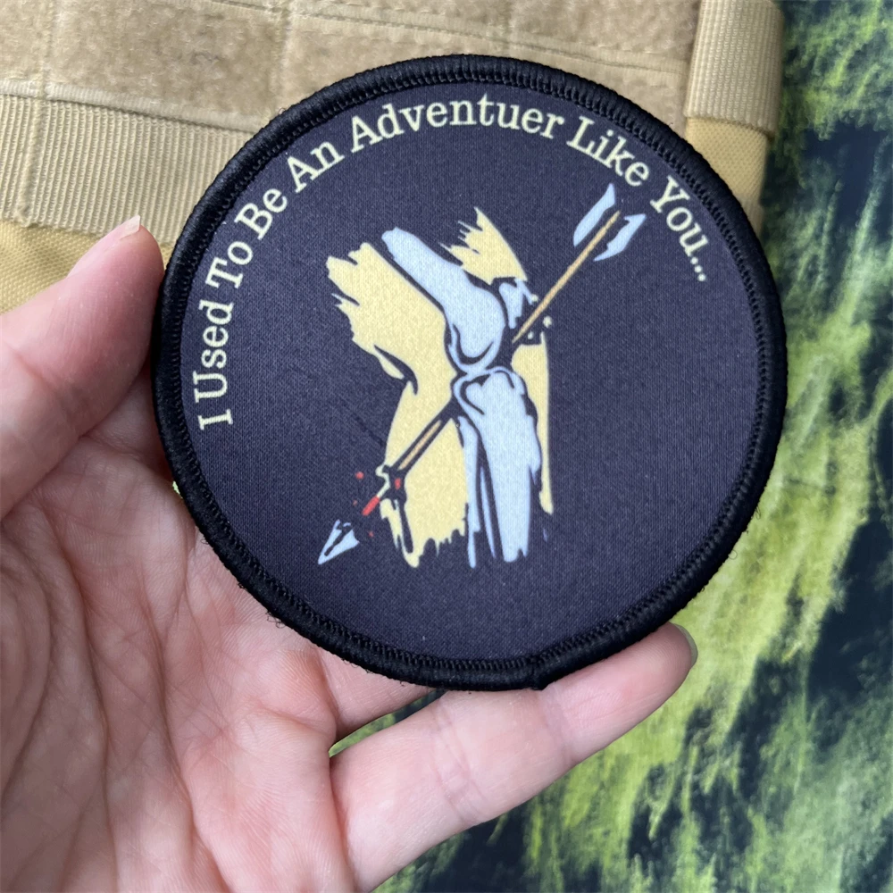 Para ser un aventurero como tú Parches estampados con insignia moral, pegatina táctica de gancho y bucle para mochila - imagen 2