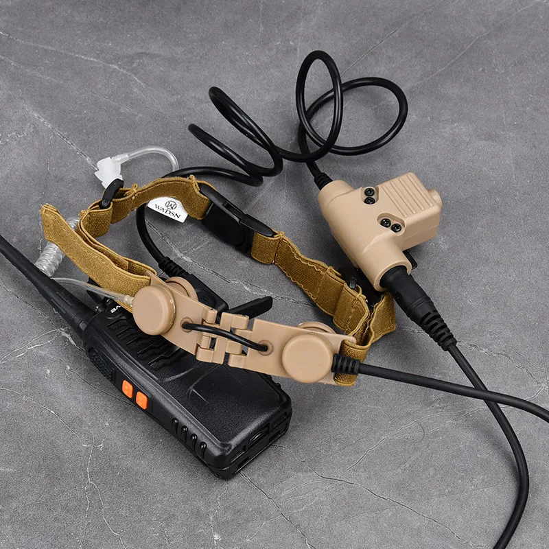 WADSN-Micrófono de garganta táctico para Kenwood BaoFeng, auriculares UV-5R UV-5X, Eaphone Laryngeal, Walkie Earpiece Radio U94 P - imagen 5