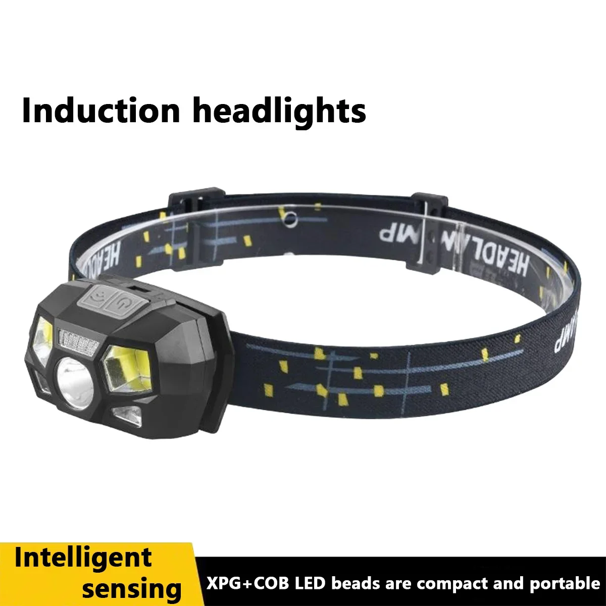 Luz táctica para casco con carga USB, faro de inducción, lámpara de señal impermeable, faro para caza y pesca