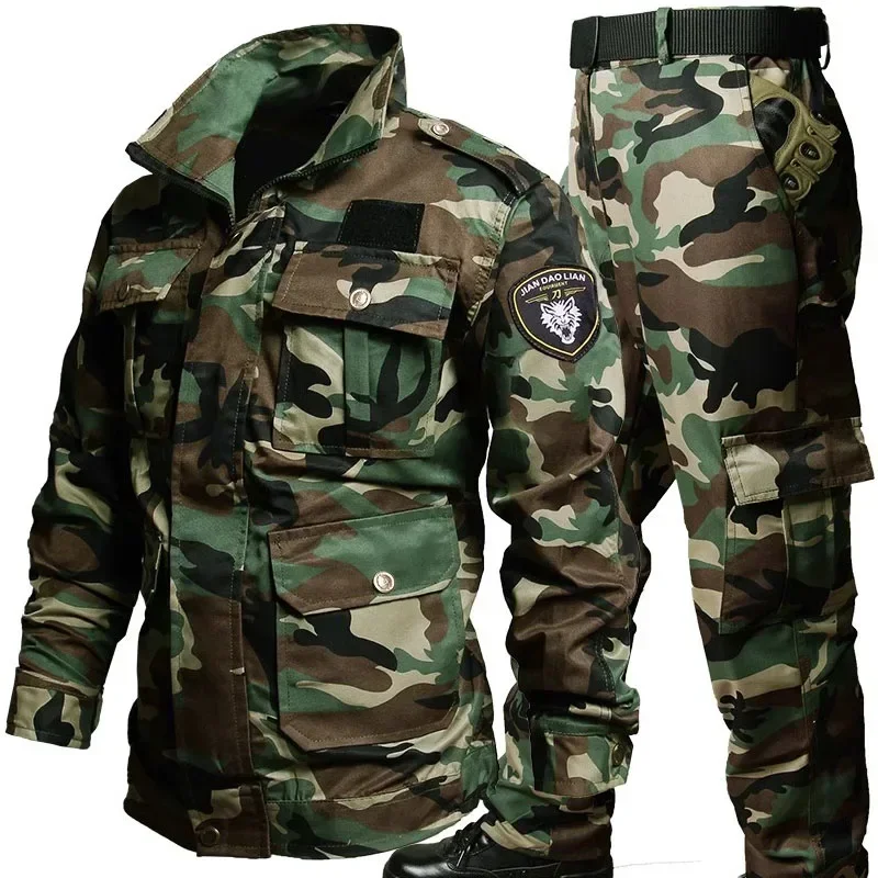 Conjunto táctico con múltiples bolsillos para Hombre, traje de camuflaje resistente al desgaste, para entrenamiento y acampada, primavera y otoño - imagen 3