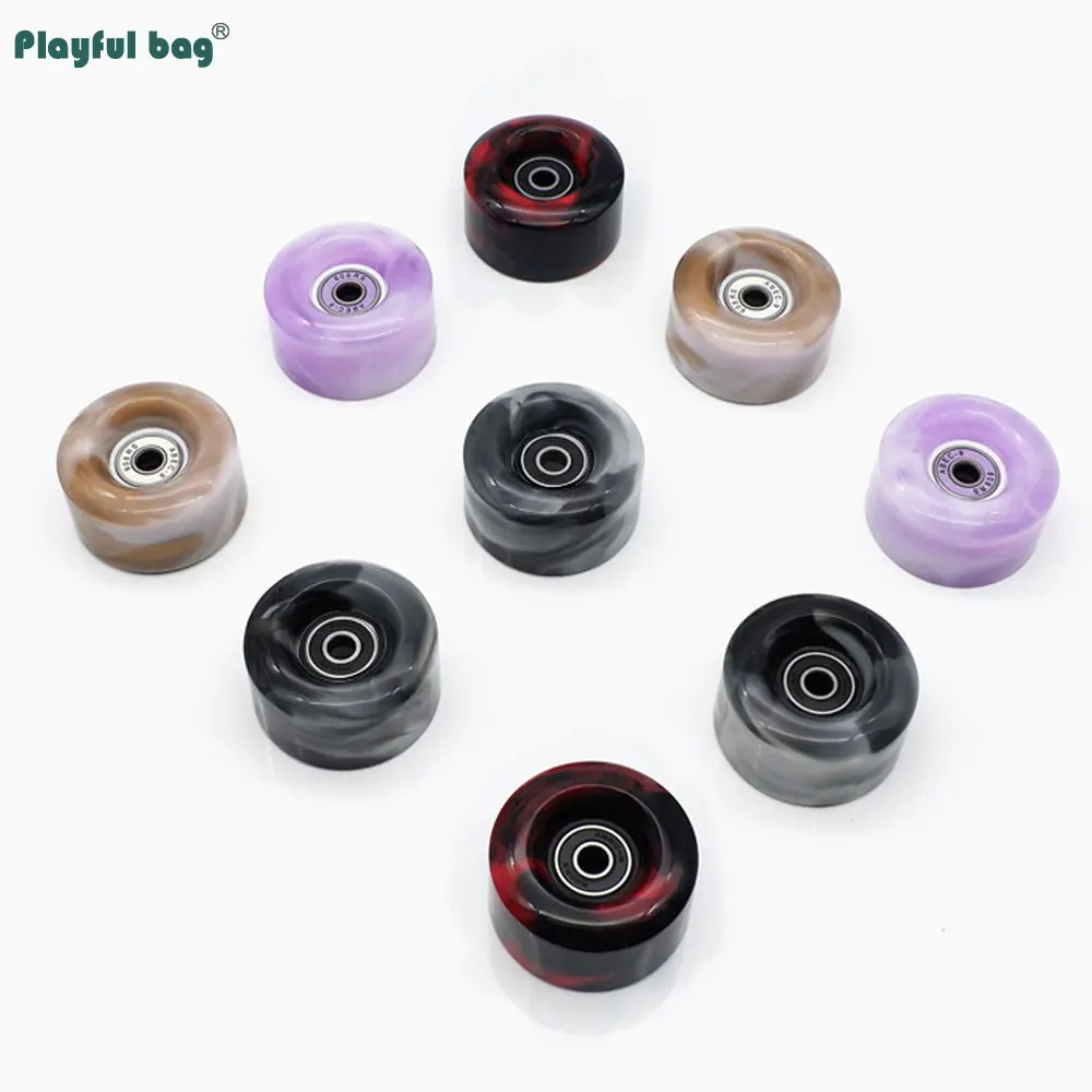 Juego combinado de ruedas de colores mezclados de 58x32MM para patines dobles, cabezal de freno de PU, rodamiento 608RS, accesorio de rueda 82A AMB283 - imagen 4