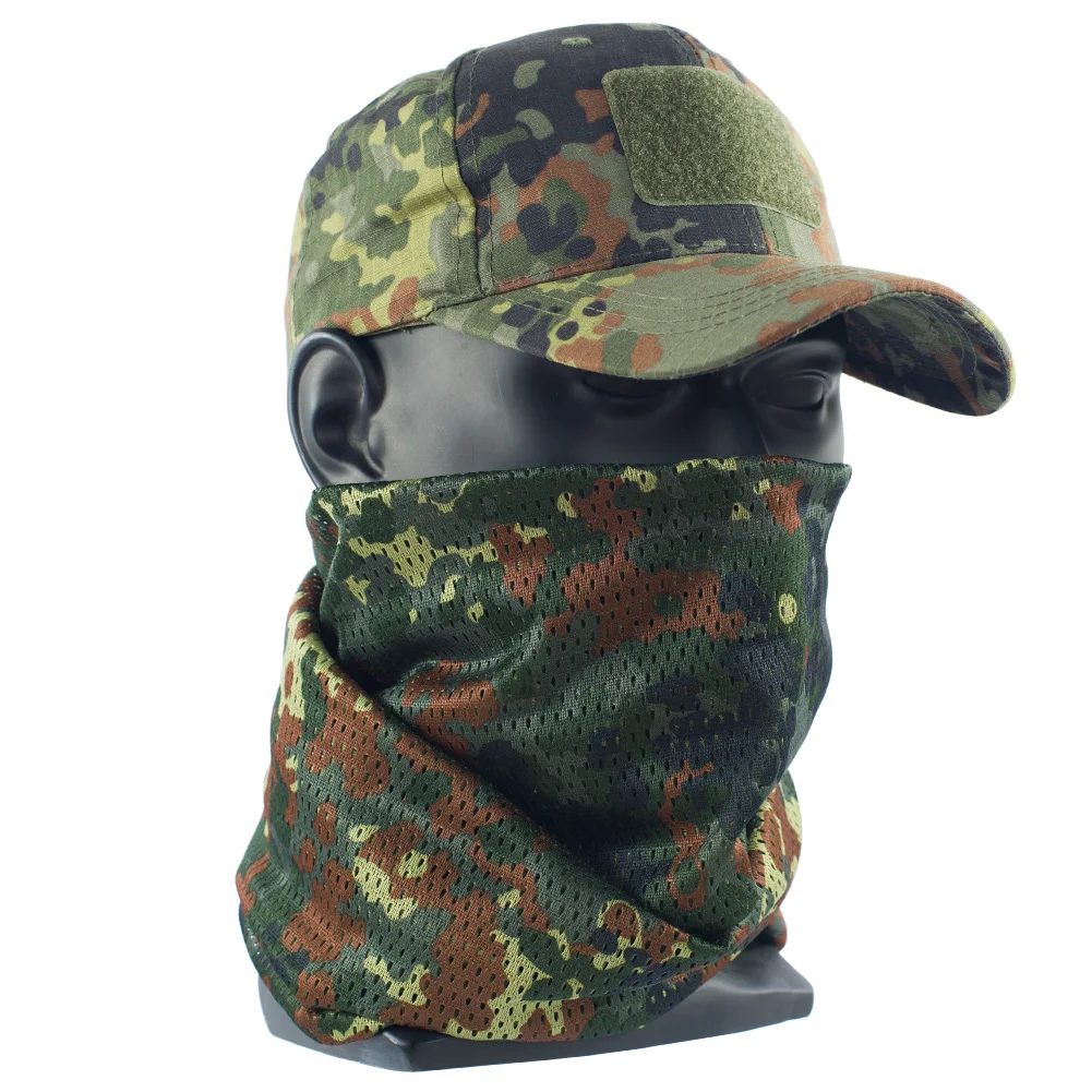 Bufanda táctica de camuflaje manchado alemán para exteriores, máscara de montar con protección solar", "Sombrero de pescador", gorra, - imagen 5