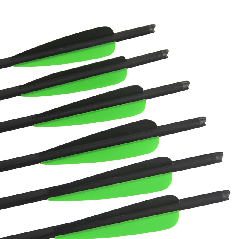Flecha de Ballesta de 16 pulgadas, Perno de tiro con arco, flechas de carbono, puntas de caza, paletas de 4 pulgadas, accesorios de tiro de caza, 6/12 Uds. - imagen 5