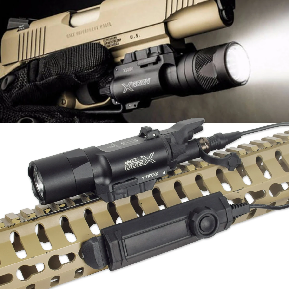 Linterna táctica SureFire X300 ultraligera para rifle airsoft - imagen 2