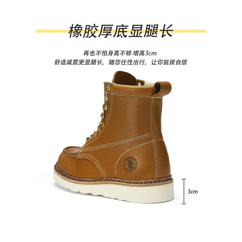 ROCKROOSTER, botas de cuero de vaca para herramientas de motocicleta, zapatos de senderismo para hombre, zapatos tácticos impermeables, botas de caza, zapatillas de deporte para acampar - imagen 5