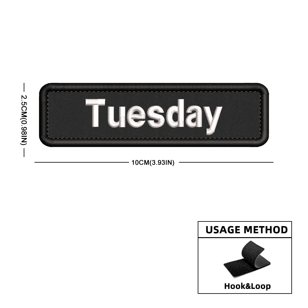 Parches bordados con personalidad de lunes a domingo para ropa, parche para mochila, zapatos deportivos de Anime, insignia con gancho y bucle - imagen 4