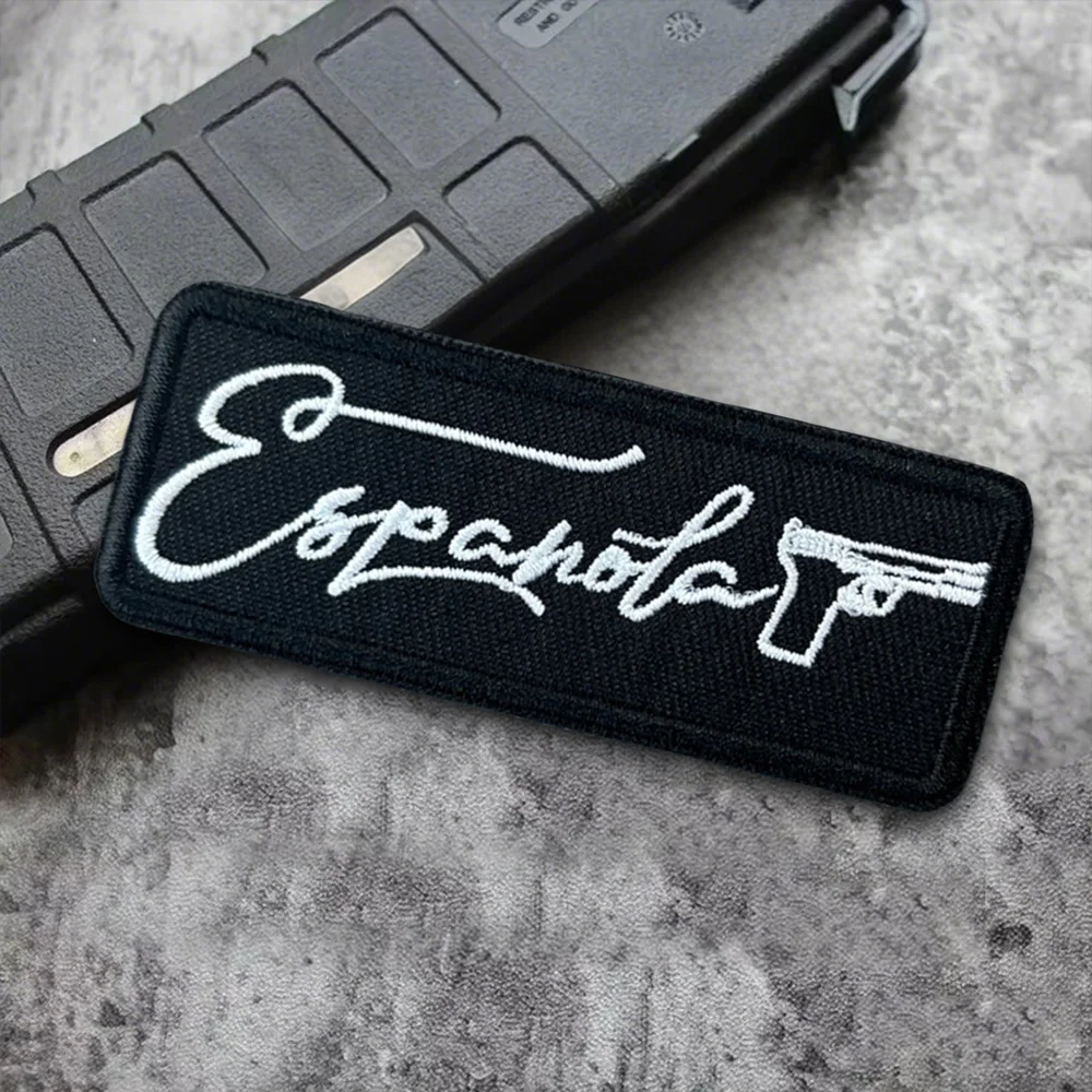 Parche táctico de pistola de España, parches bordados con gancho y bucle divertidos, insignia de moral, brazalete del ejército militar, decoración, pegatinas para mochila - imagen 5